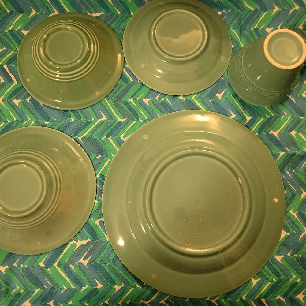 Vintage Harlequin by Homer Laughlin 5-Piece Place Setting ~ Turquoise ~ Blue ~